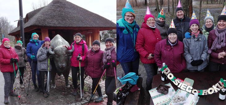 01.01.2019, jak to czynimy od lat „SZOPOŁAZY” przywitały Nowy Rok 2019 marszem z kijkami