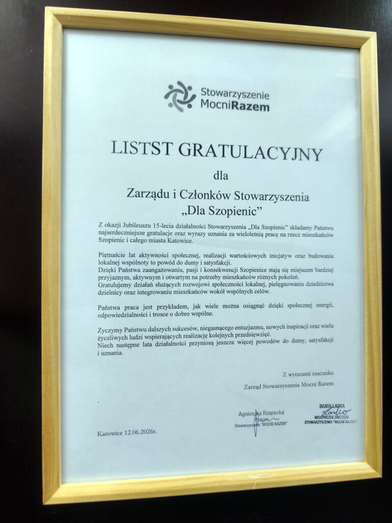 15 lat naszej działalności minęło .....