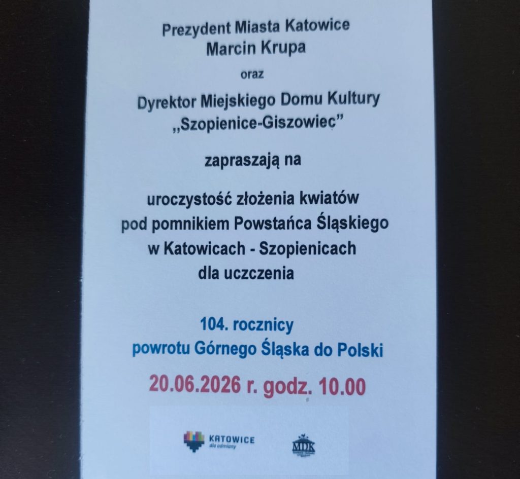 104 rocznica powrotu Górnego Śląska do Polski