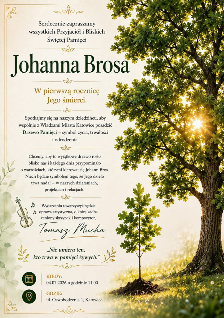 Pierwsza rocznica śmierci Johanna Brosa